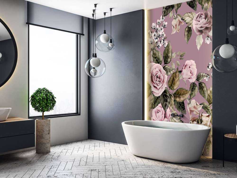 Roze rozen met een roze achtergrond