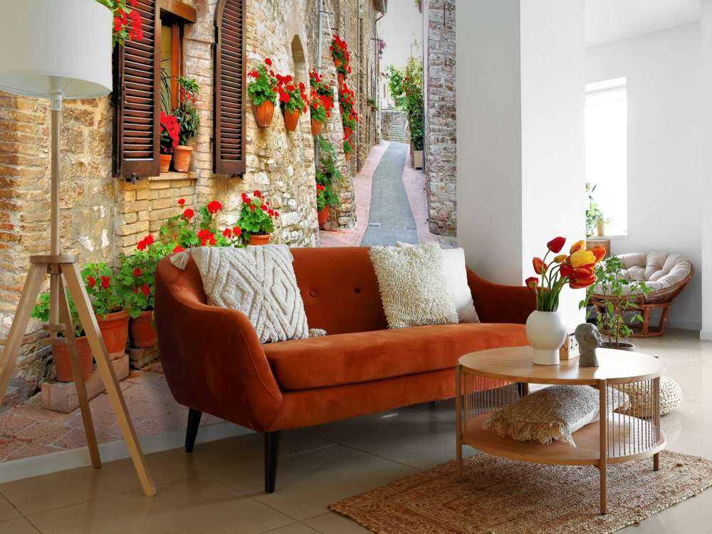 Italiaans straatje met veel bloemen