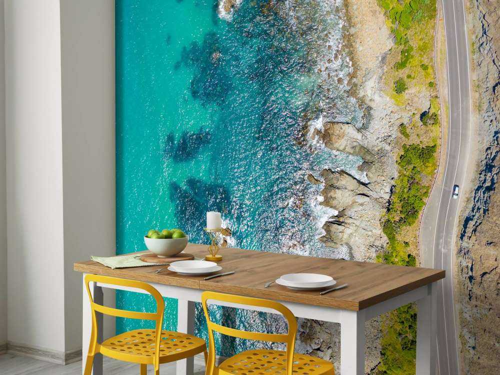 Drone shot van de kust