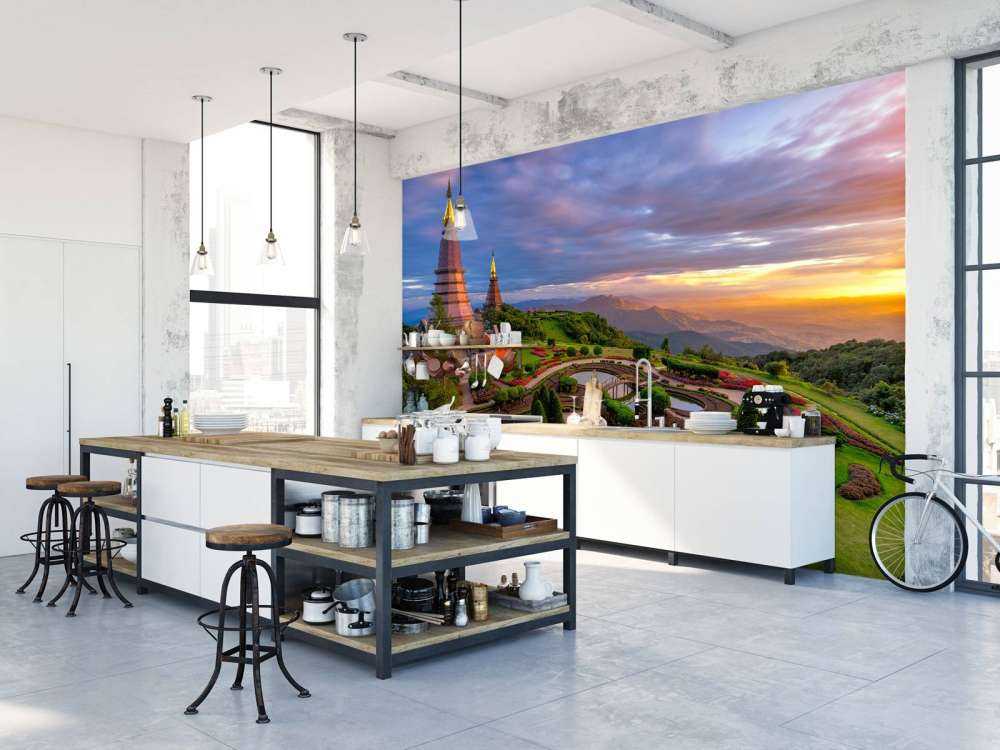 De Doi Inthanon berg bij zonsondergang