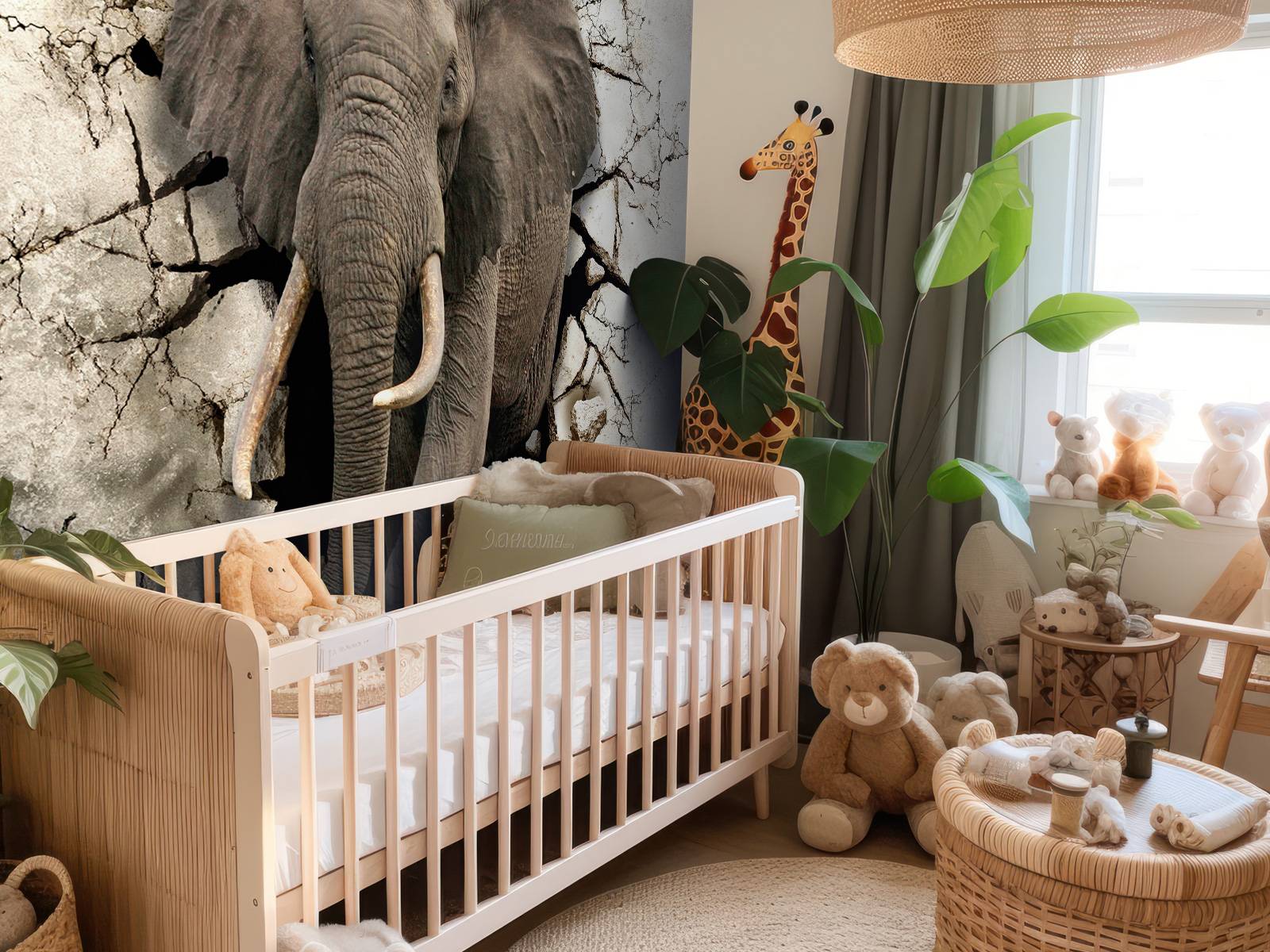 Grote olifant uit de muur