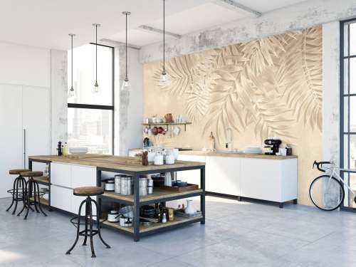 Palmbladeren textuur, beige