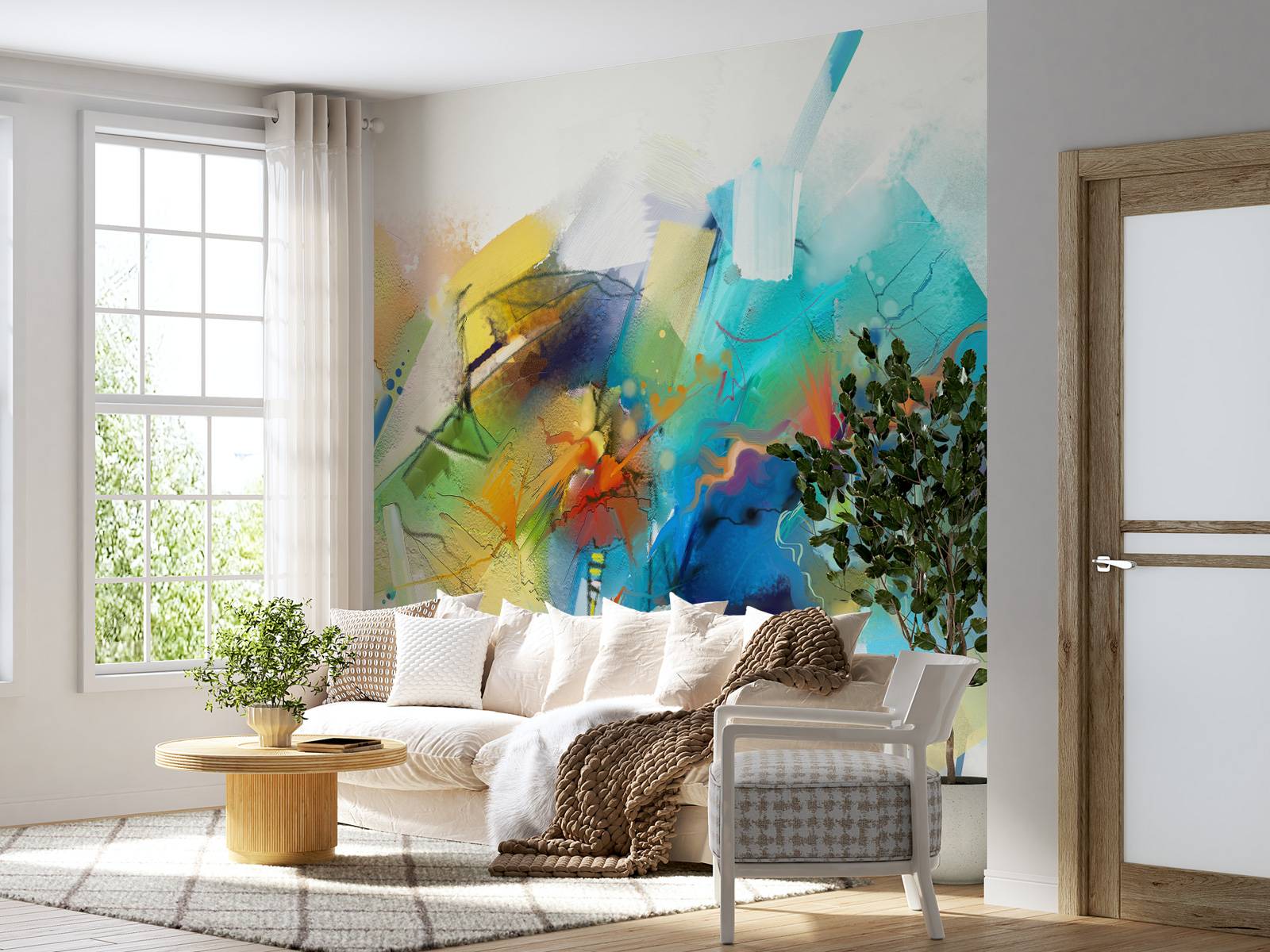 Kleurrijk olieverfschilderij