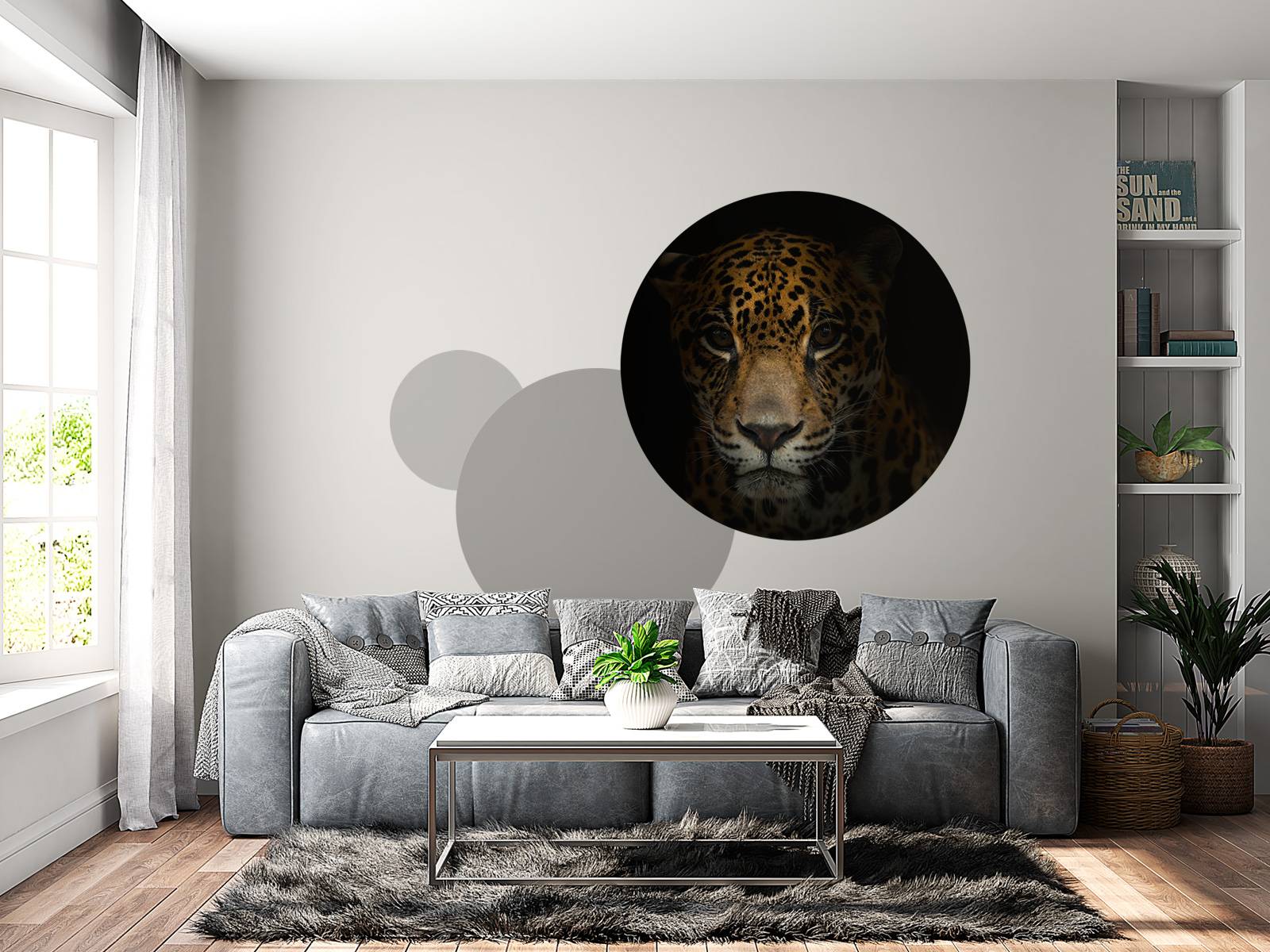 Jaguar met een donkere achtergrond