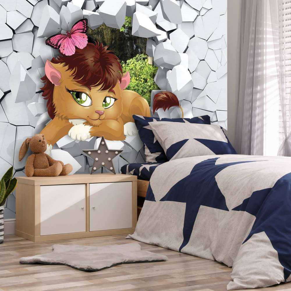 Leeuw in een muur
