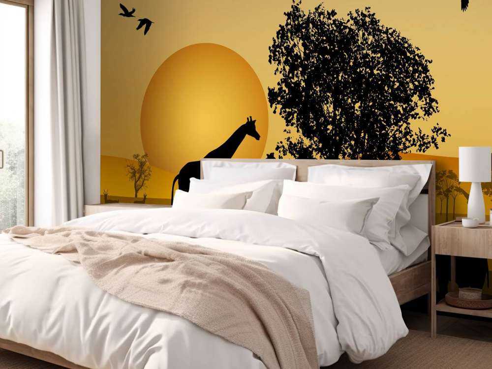 Zonsondergang in een Afrikaans veld