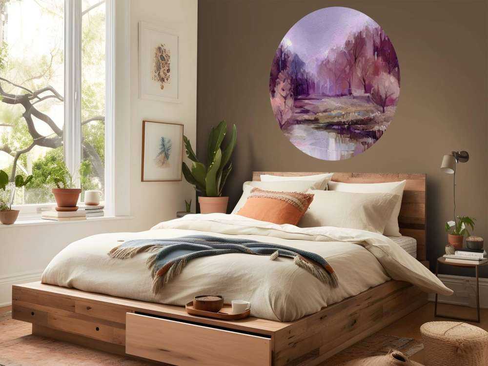 Olieverfschilderij van een prachtig kleurrijk landschap