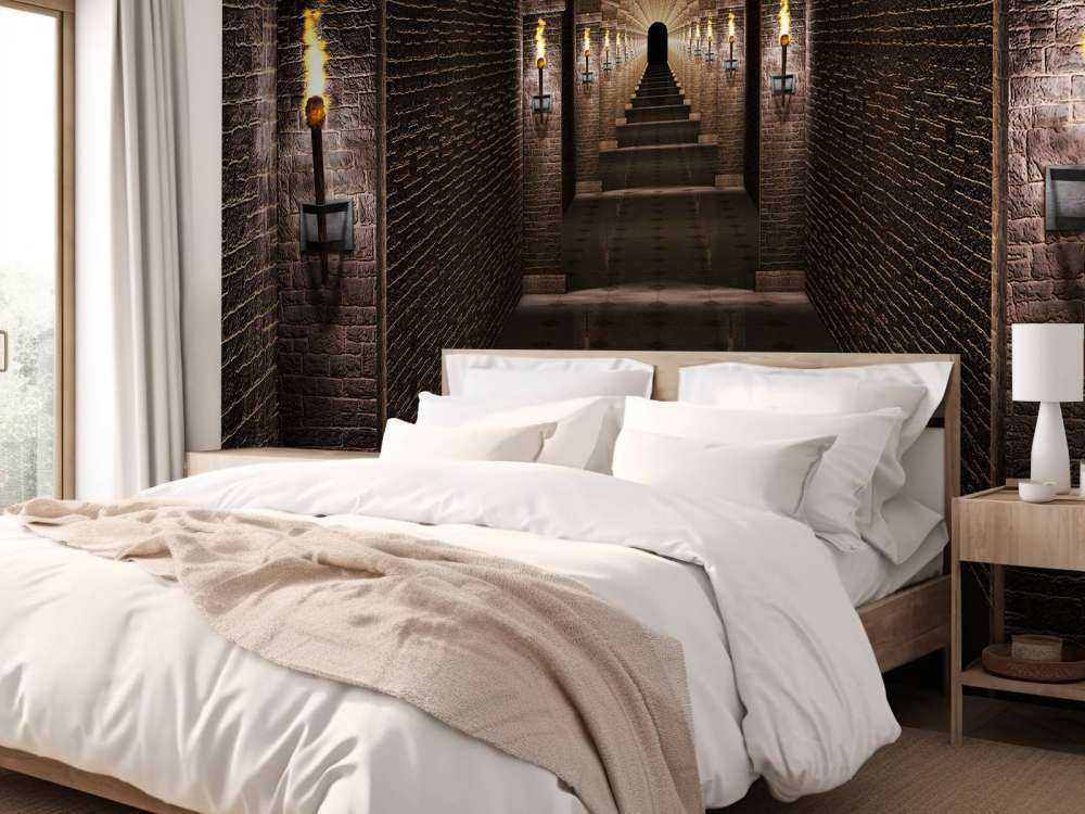 Lange middeleeuwse kasteel gang