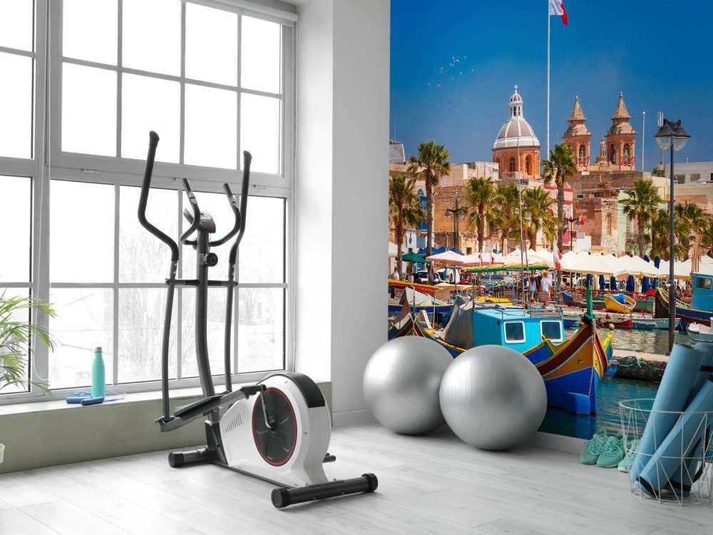 Traditionele boten in de haven van Marsaxlokk, Malta