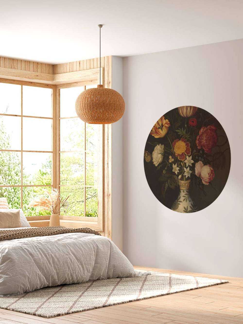 Stilleven met bloemen in een Wan-li vaas