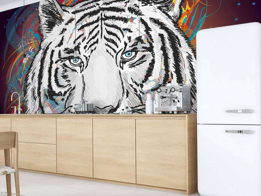 Tijger in de ruimte vector