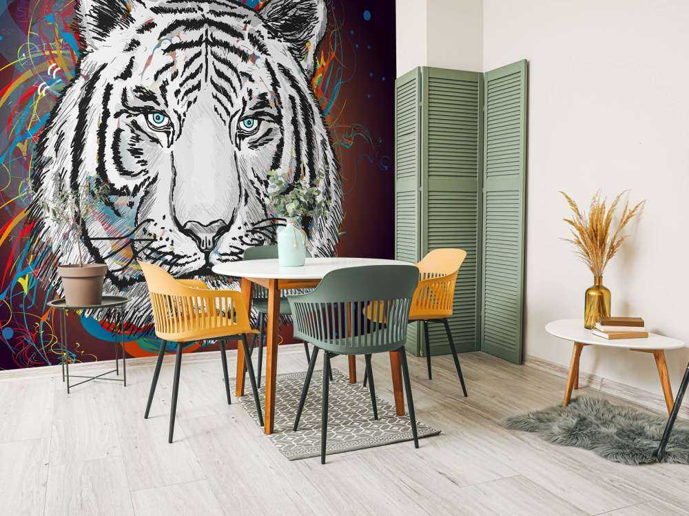 Tijger in de ruimte vector