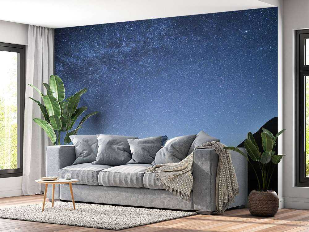 Een verlichte nacht in de bergen