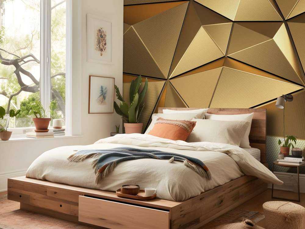 Gouden veelhoekig geometrisch oppervlak