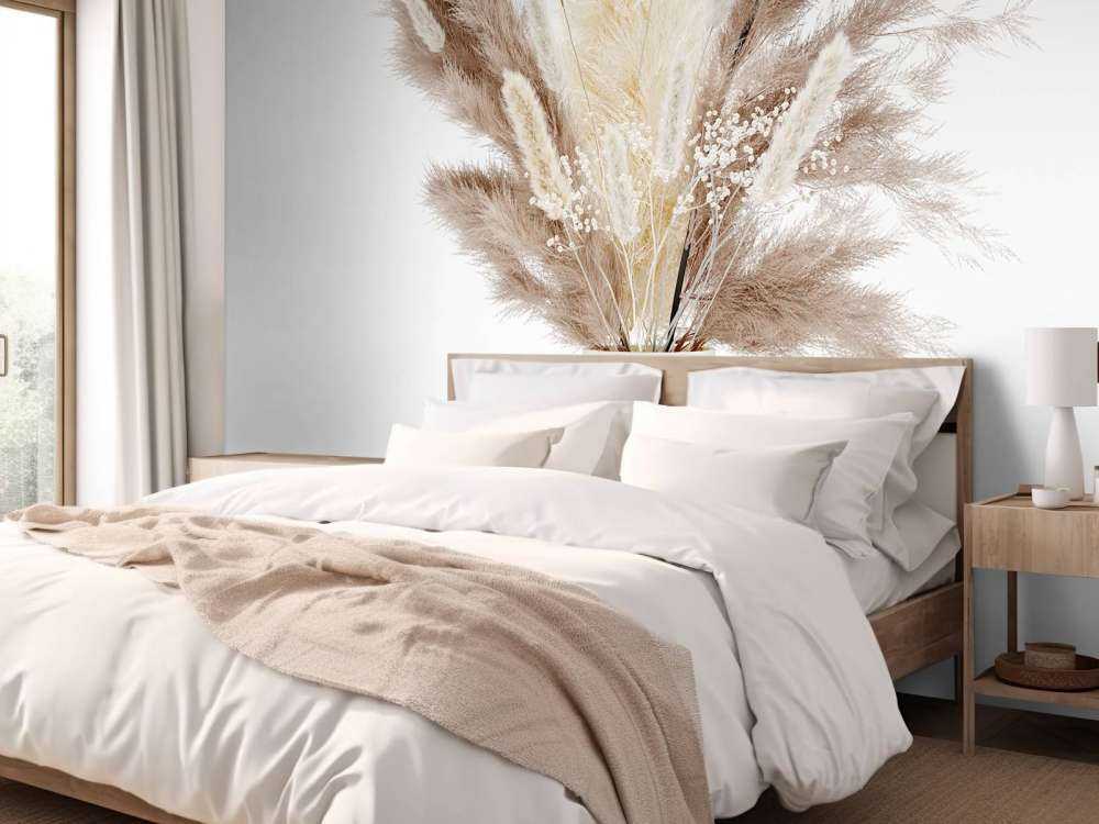 Vaas met beige planten