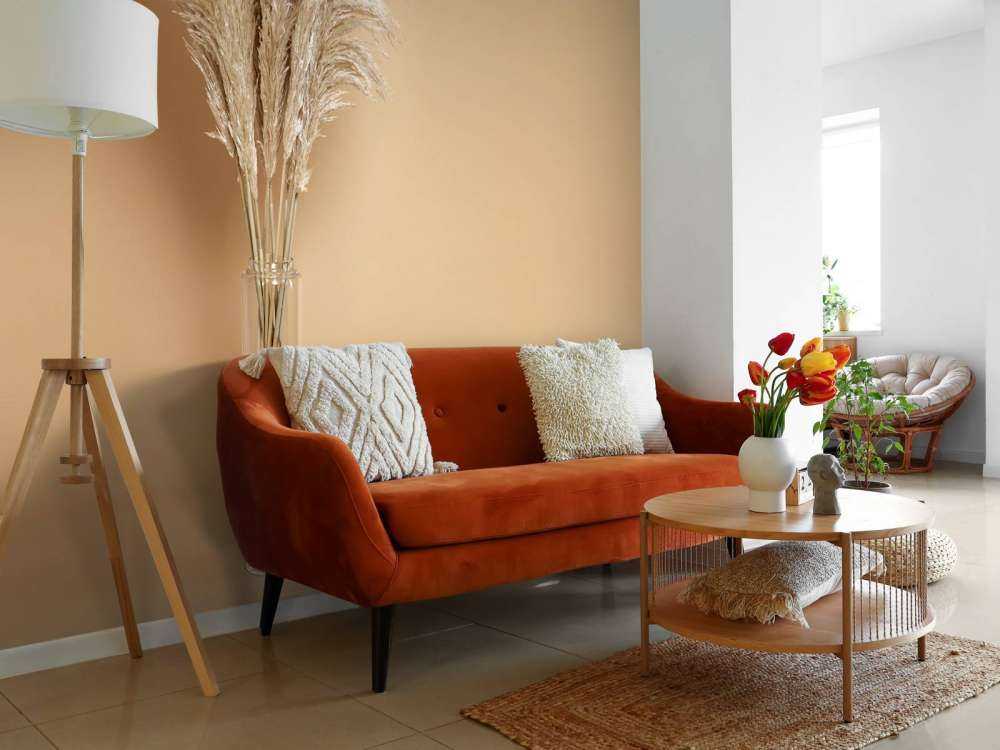 Minimalistische plant op bruin achtergrond