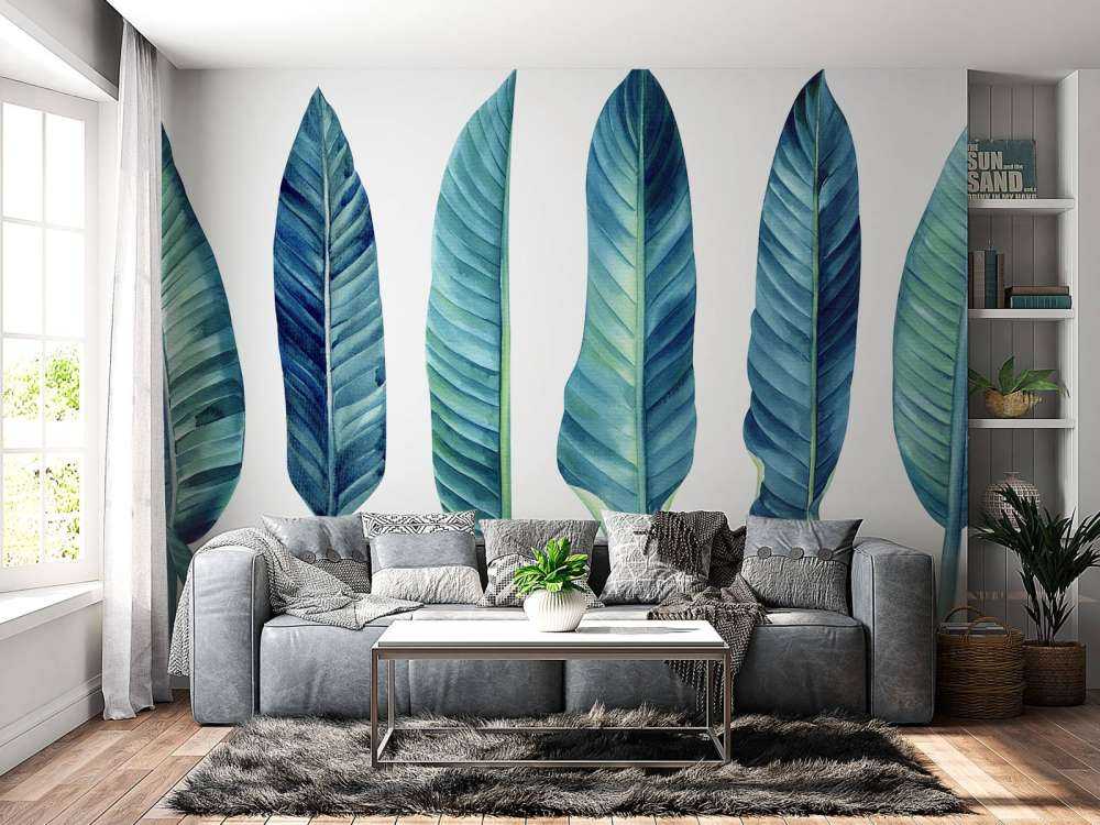 Tropische bladeren op een witte achtergrond