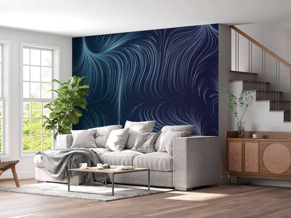Blauw verlichte lijnen