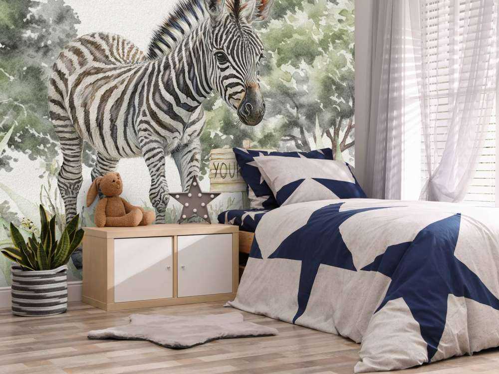 Jonge zebra in de natuur