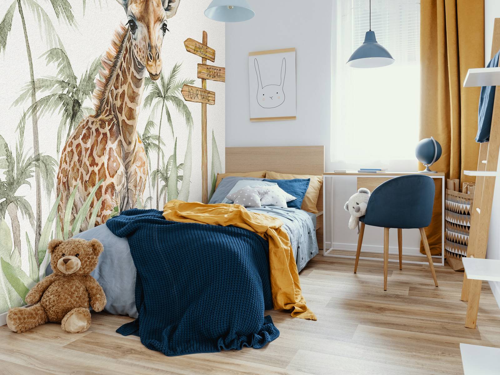 Baby giraffe in de jungle