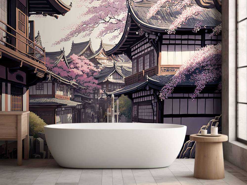 Kyoto huis onder Sakura bomen