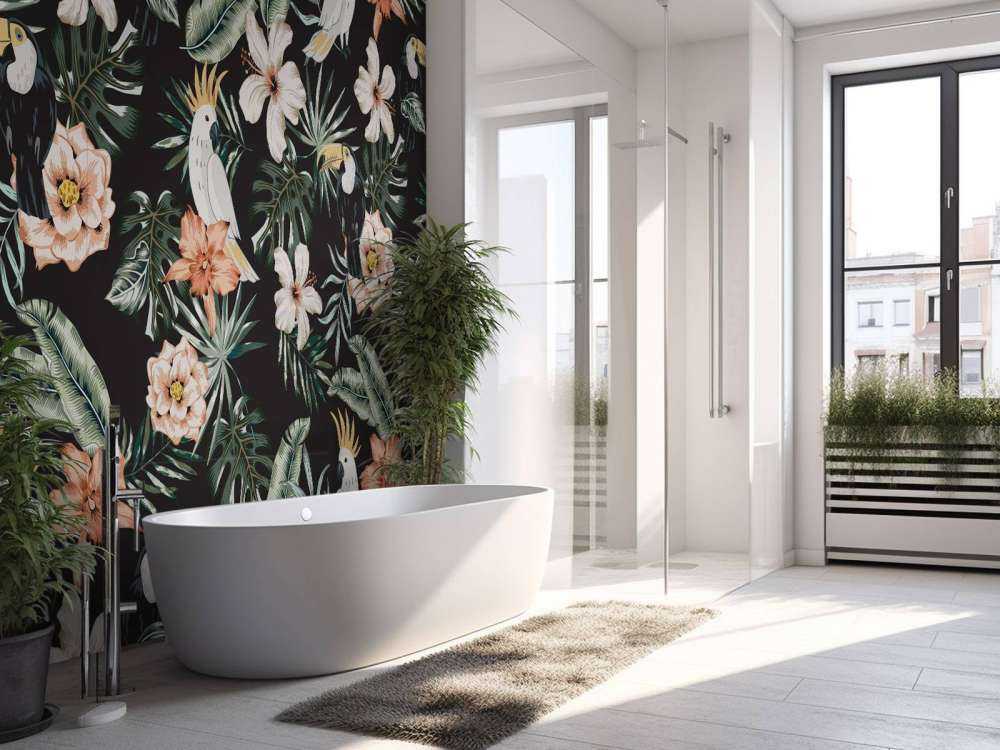 Tropische toekan en papegaai