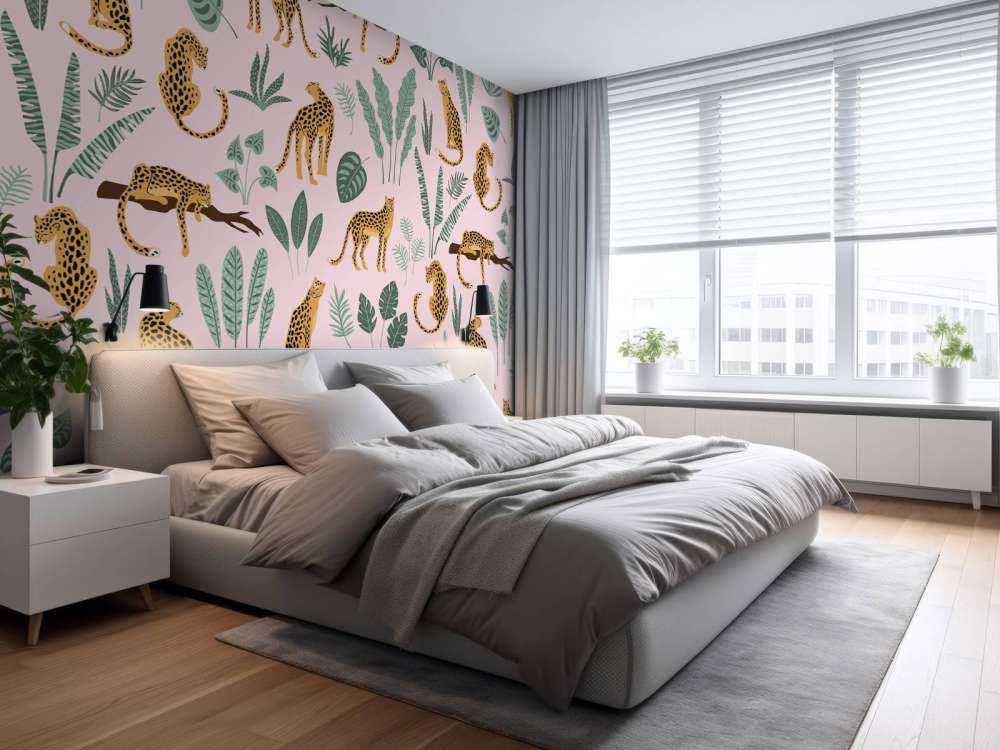 Luipaard patroon op een roze achtergrond