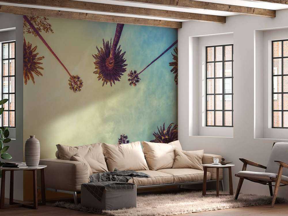 Onderaanzicht van palmbomen