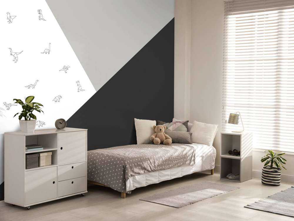 Zwart-wit driehoeken met dino's