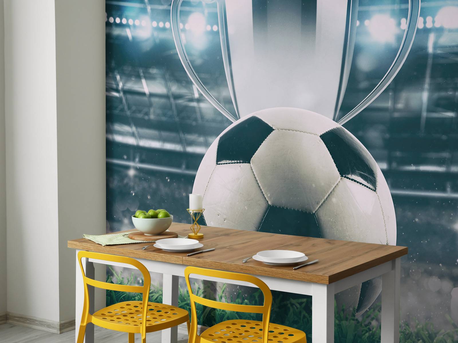 Voetbal met beker - Fotobehang, image size:1600x1200