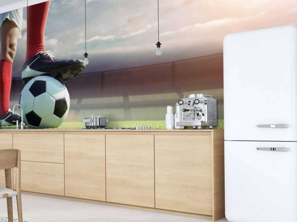 Stadion met voetballer