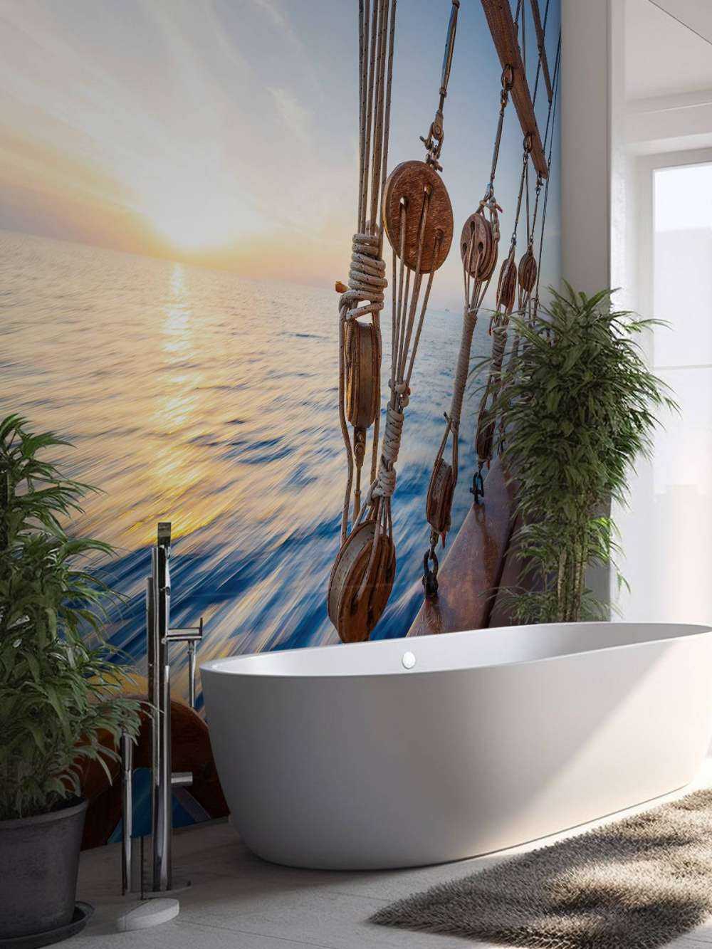 Zonsondergang zeilboot