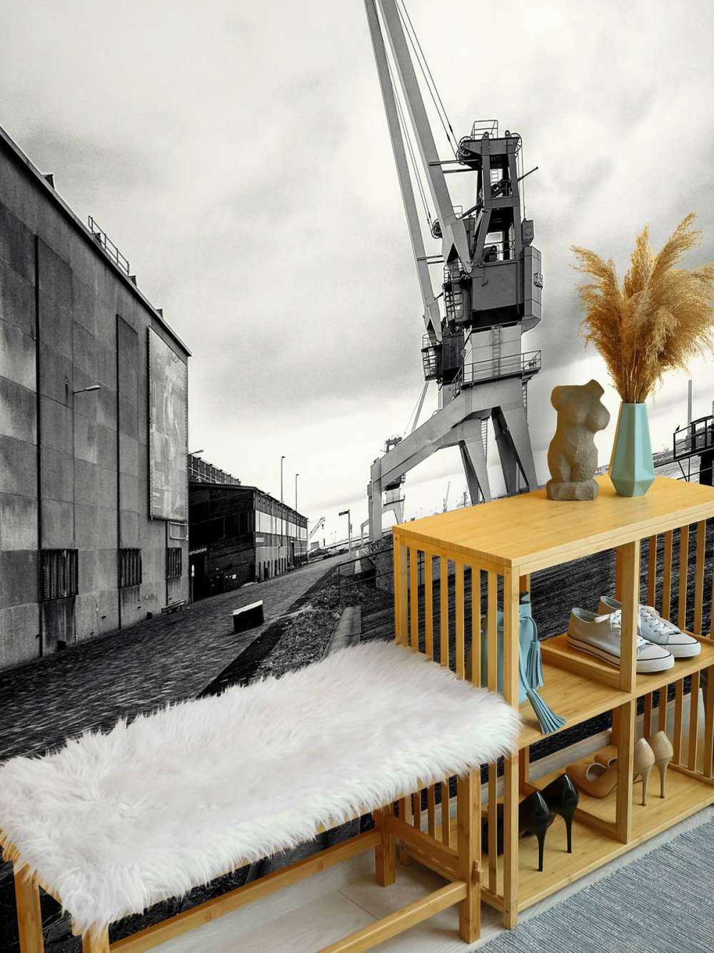 Havenkraan op het voormalige RDM terrein Heijplaat Rotterdam 