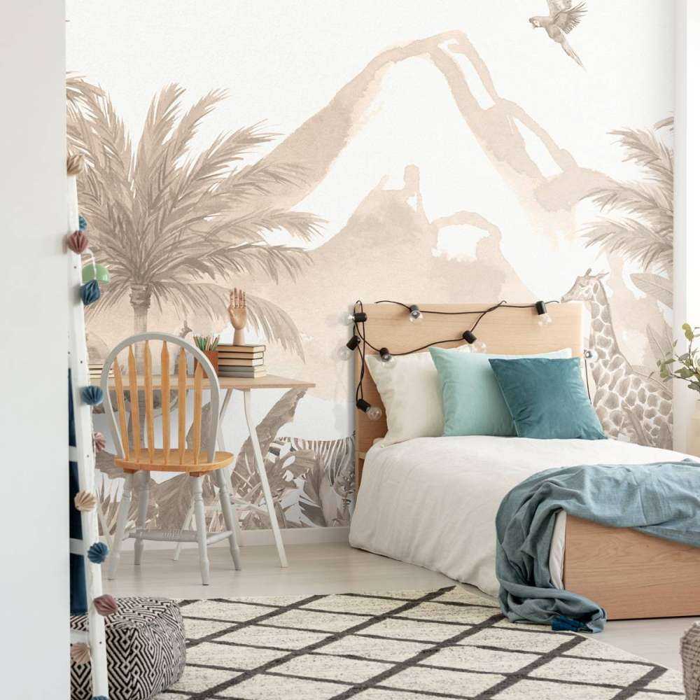 Jungle dieren in taupe