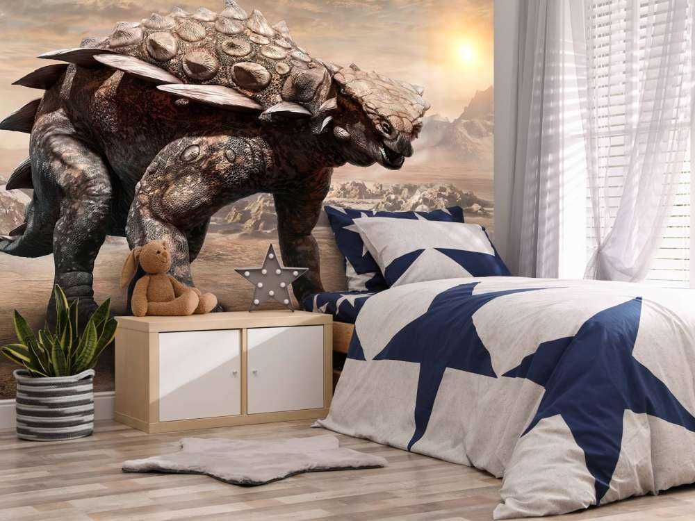 Dinosaurus in een verlaten gebied