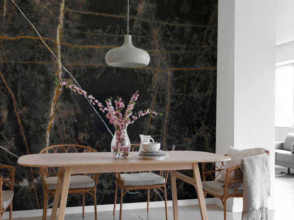 Zwart marmer met kopertinten