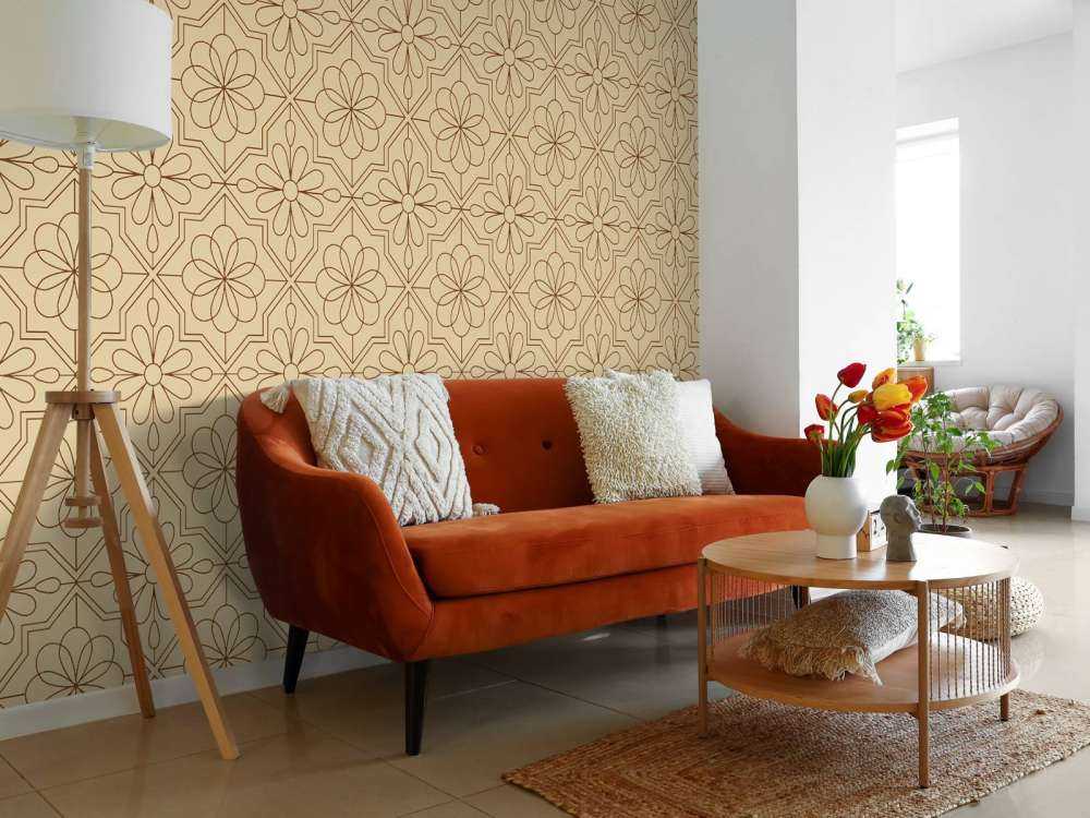Bloemen in retro stijl