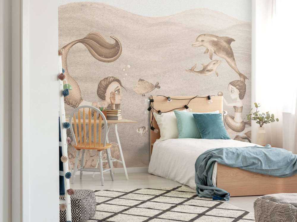 Zeemeerminnen wereld in taupe