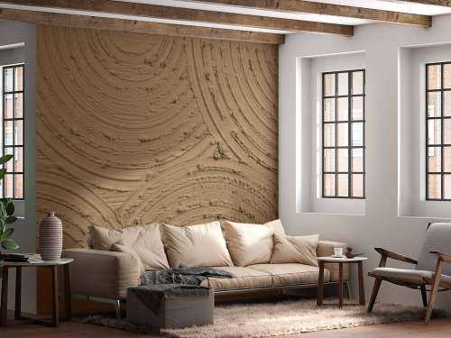 Zen cirkels grove structuur in goud bruin