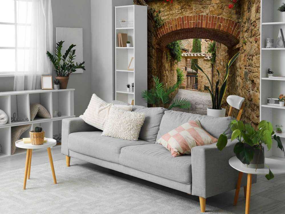 Boogje met rode bloemen