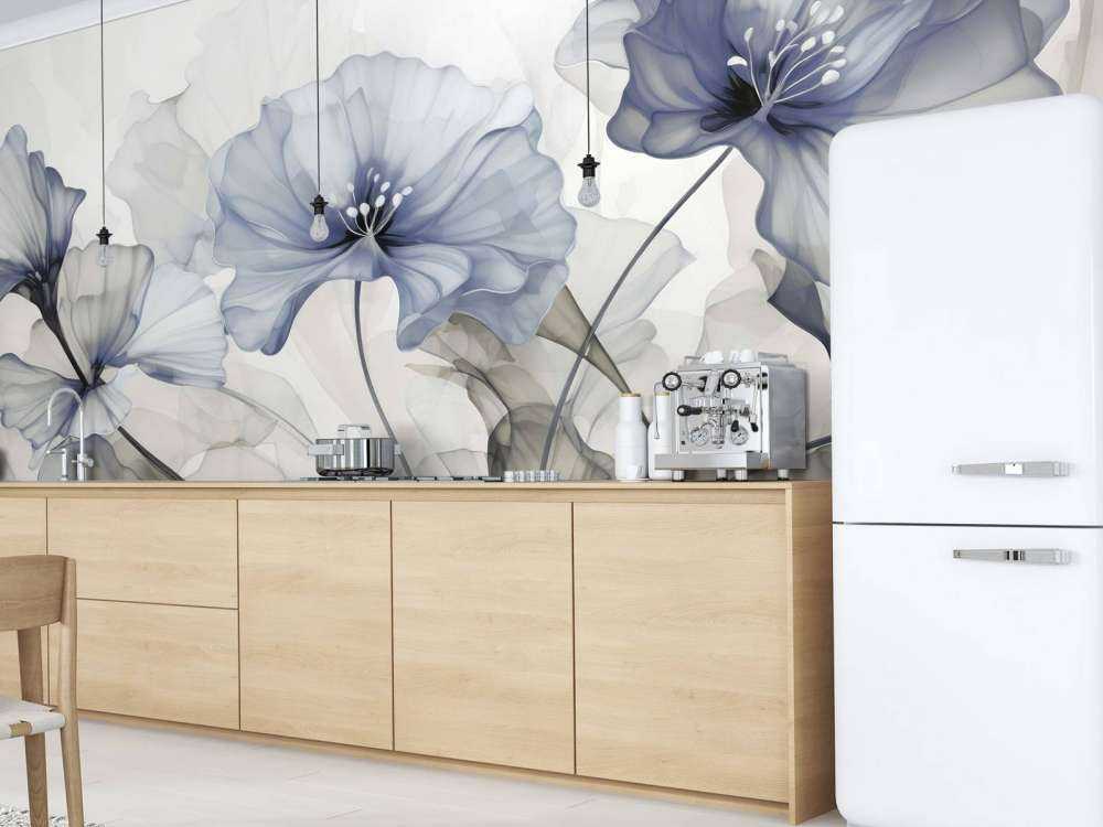 Ethereal flower fantasies blue grey