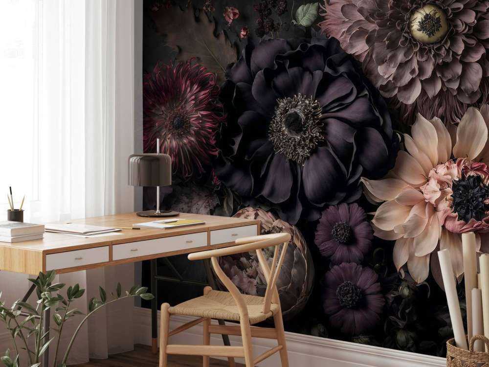 Dark moody flowers bohemian luxury