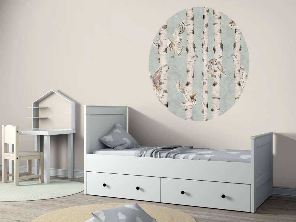 Birch and Owls - Blue