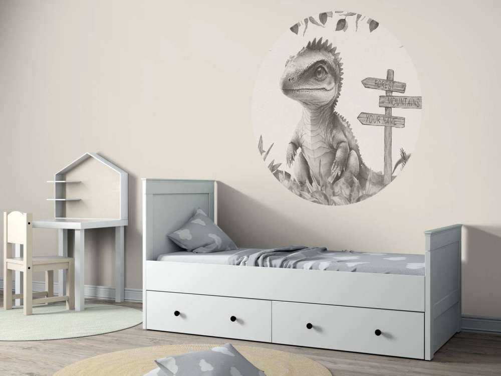 Baby spinosaurus in de jungle beige