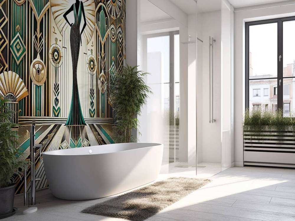 Vintage Elegance Scene in Art Deco