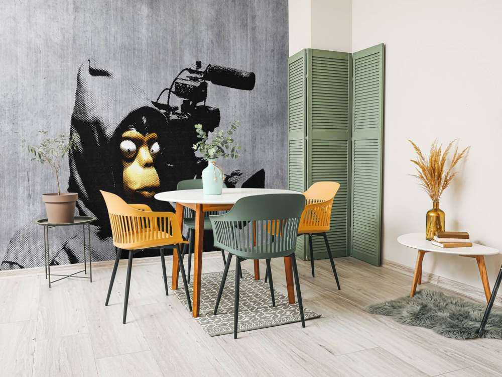 Banksy - ETTGS monkey, grey concrete