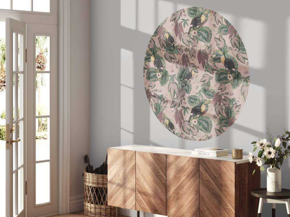 Tropische Jungle vogels & Toekans - roze