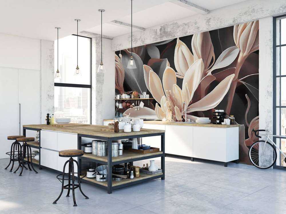 Crèmekleurige magnoliabloemen op donker