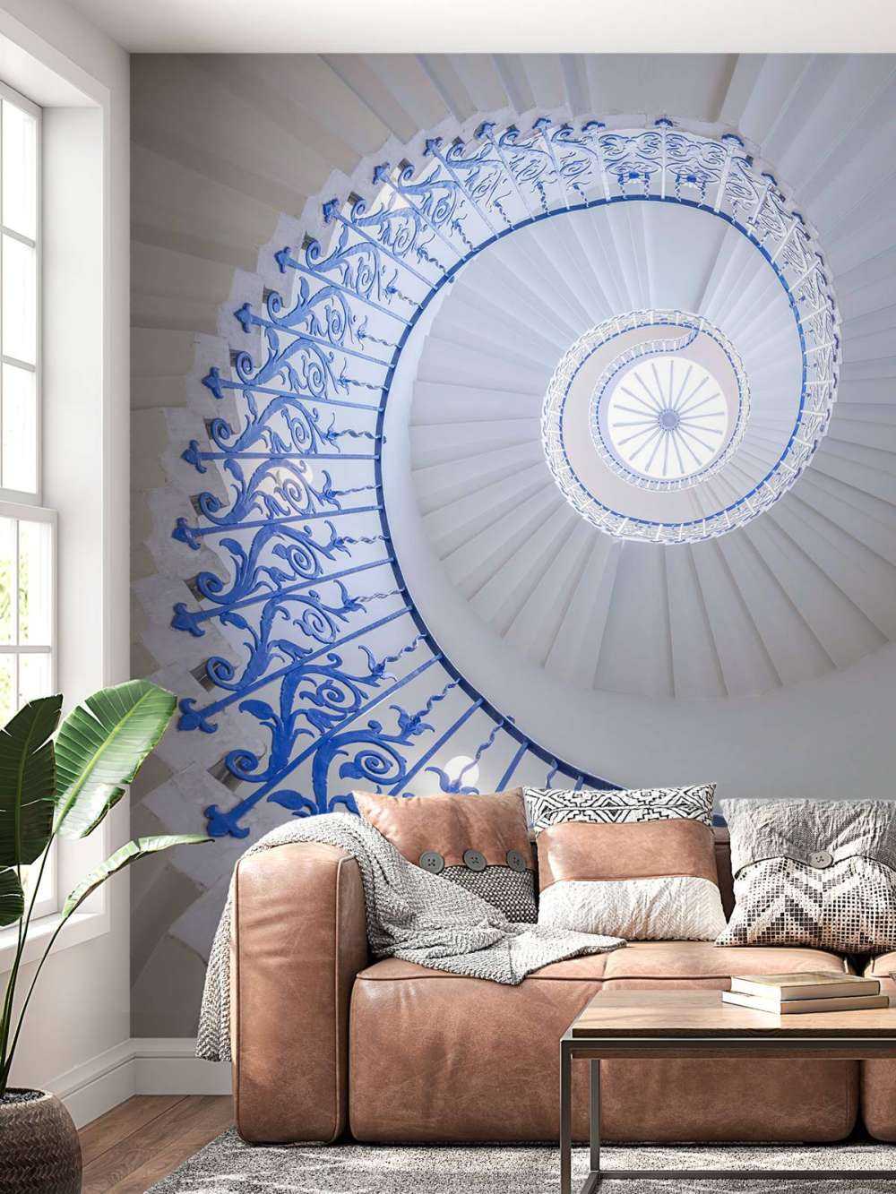 Futuristic spiral structure with central light