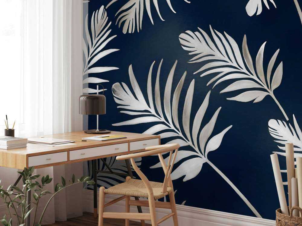 Golden leaves on dark Olive Green